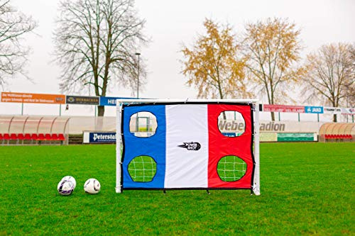 But de Foot 1,8 x 1,2 m pour Enfant - uPVC très résistant (avec Mur de tir Drapeau français)