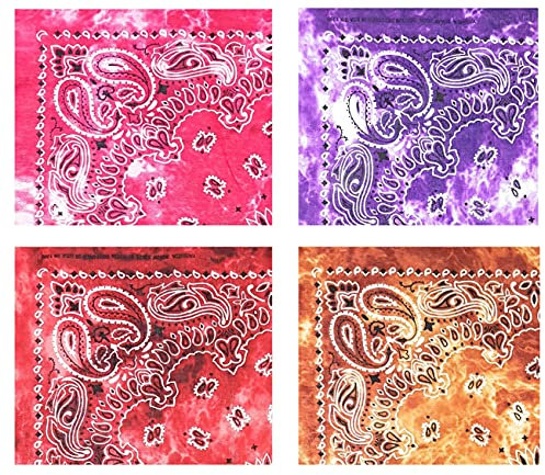 mygoodstyle Bandana Halstuch Nikki Tuch Kopftuch Motorradtuch Baumwolle Batik Paisley Bunt Set 4 Stück
