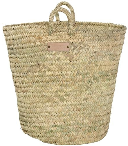 Bohome Living - Panier de Rangement en Osier, Panier à Linge en Paille, Panier à jouets, Fait Main (S 40cm)