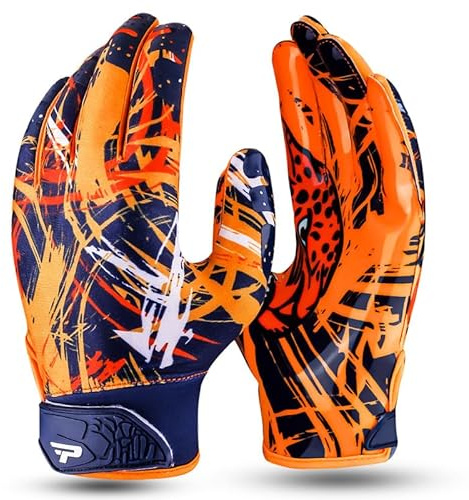 PLAYEUR Premium Football Gloves for Kids Youth & Adults-Premium Sticky Receiver with Adaptive Fit Technology-Ultra-Grip Performance