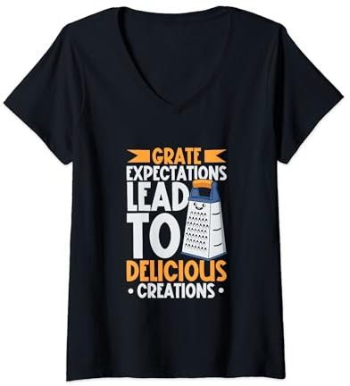 Femme De délicieuses créations - Râpe de cuisine T-Shirt avec Col en V