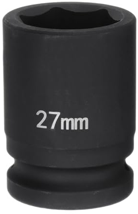 sourcing map 6-Point Impact Socket 3/4 Drive 27mm Metric 40Cr Alloy Steel Spindle Axle Nut Impact Socket