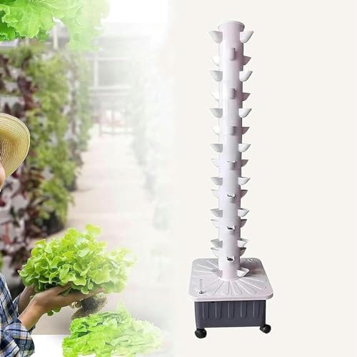 GLFNB GFF Tour de Culture hydroponique Verticale Tour aéroponique pour Herbes, Fruits et légumes 15 Niveaux 45 Positions de Plantes avec Pompe de Remplissage de réservoir d'eau Amovible, minuterie