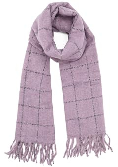 QUEEN HELENA Sciarpa Invernale Calda Stola Lunga con Frange Donna SC203 (SC203-1 Viola, Taglia Unica)