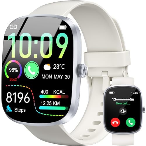 OUKITEL Smart Watch for Women Men, 1.91 HD Smartwatch Ladies with Answer/Make Calls, Heart Rate/Sleep/SpO2 Monitor, 140+ Sports Step Counter, IP68 Waterproof Activity Fitness Tracker for Android iOS