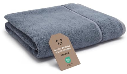 Panda® Bamboo Bath Sheet - 100 x 150 cm, Ink | Soft & Fluffy Organic Bamboo & Cotton | Super Absorbent & Quick Drying | Perfect for Sensitive Skin | Hypoallergenic, Antibacterial & Odour Free