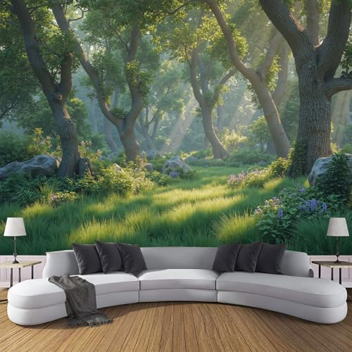 alberi ed erba Murale da Parete Scenario naturale, Carta da Parati per Camera da Letto, Soggiorno o Hotel - 350 x 256 cm