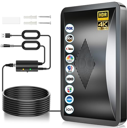2026 Antenna for Smart TV Indoor, 3600+ Miles TV Antenna for Local Channels, Long Range HDTV Antenna, Digital Antenna with Signal Booster Amplifier - 4K 8K 1080p, 38FT Coxial Cable