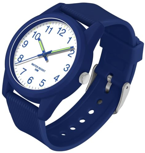 Analogue Watch Men Waterproof Watches Womens Big Numbers Easy Read Watch | Mens Sports Watches Luminous Quartz Casual Wristwatch Silicone Strap Simple Minimalist Unisex Adult Gents