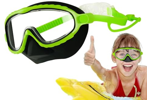 Générique Glasögon med nässkydd, anti-dimma, UV-skydd med öronproppar, simglasögon - för pojkar, flickor 4–16, vatten, strand, dykning, sommar, pool,