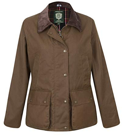 Portmann Dam Belmont vaxjacka, storlekar 8/XS till 20/3XL
