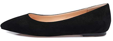 Castamere Womens Pointed Toe Low Heels Casual Slip-On Ballet Flats Shoes Black Suede Pumps UK 7/7.5