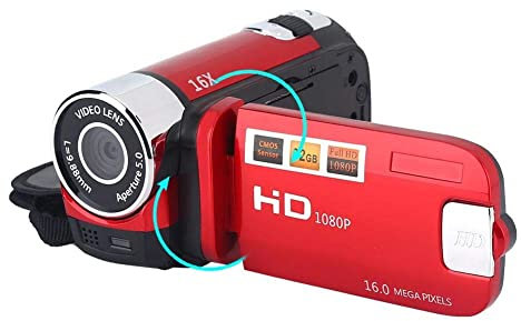 Tangxi Digitaler DV-Camcorder, 720P 16X Digitalzoom 2,4 Zoll LCD 270 Grad drehbarer Bildschirm Videokamera, 4X High Definition Digital DV Kamera für Kinder/Anfänger/Jugendliche