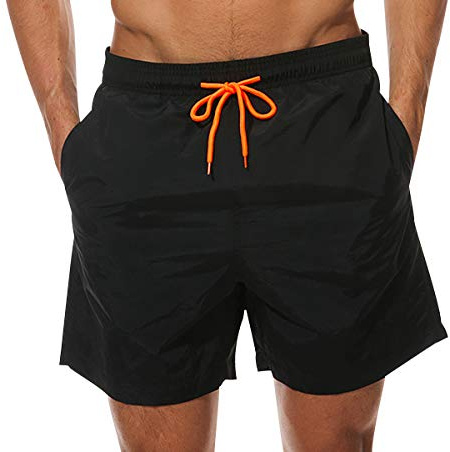 Short de Bain Homme Court Maillot de Bain Homme Séchage Rapide Boardshort Short de Bains Hommes Mayo Boxer de Bain Homme Piscine Shorts de Bain Natation Plage Calecon de Bain Grande Taille Noir 3XL