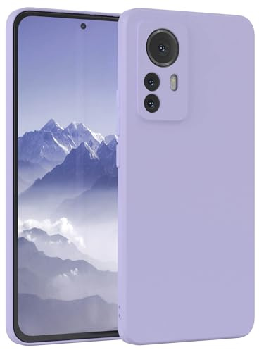 EAZY CASE - Silikonhülle für Xiaomi 12 Pro Hülle Silikon Case Lila weich stoßfeste Handyhülle Schutzhülle mit Kameraschutz Dünn Premium Schutz Cover TPU Phone Bumper in Pastell Lavendel Blau Matt