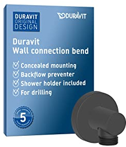Duravit Universal wall Outlet, Round wall Connection Elbow, wall Connection, Black Matt