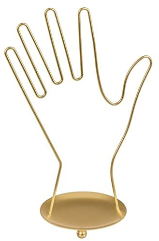 Out of the blue Schmuckhalter Hand Gold Metall - Schmuckständer mit stabilem Standfuß für Ketten, Ringe & Ohrringe - Schmuck Aufbewahrung & Zimmerdeko für Schlafzimmer oder Schminktisch