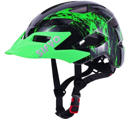 Kids Helmet, SIFVO Kids Bike Helmet Boys and Girls Bike Helmet with Cool Visor Helmet for Kids 5-14, Kids Bike Helmets Youth Bike Helmet Adjustable & Lightweight 50-57cm
