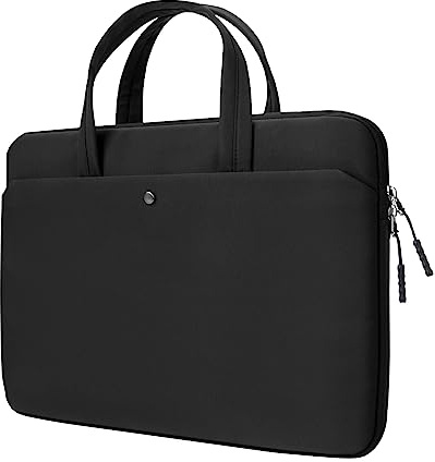 jooeer Funda Portatil 15,6-16 Pulgadas Bolsa Ordenador para Chromebook Notebook 15,6/16, Sleeve PC Acolchada de Poliéster Impermeable Protector Laptop Fina con Asa Bolsillo para Mujer Hombre, Negro