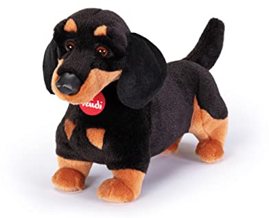 Trudi Teckel Leo Chien en Peluche Jeu, Cadeau Noël et Anniversaire | 13 x 24 x 34 cm Taille M | Chien en Peluche Classique | modèle 22337