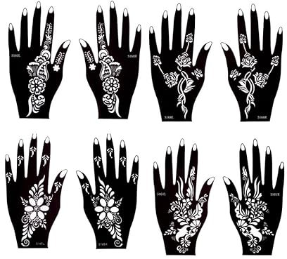 8 foglie di fiori e rose tatuaggio modello di tatuaggio per pittura a mano e corpo Rosalia