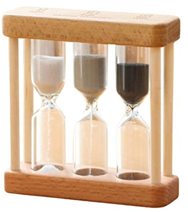 Wooden Sand Timer 3 in 1 Hourglass Timer Mini Hourglass Clock for Tooth Brushing Cooking Style2, toothbrush sand timer