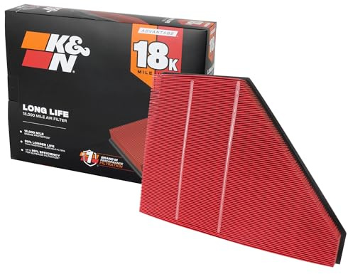 K&N Engine Air Filter: Long Life 18,000 Mile Replacement Air Filter: Compatible with 2017-2019 Chevy/GMC/Cadillac/Buick (Blazer, Traverse, Acadia, XT5, Enclave), KNA-5056