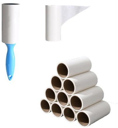 Rullo adesivo per peli di animali domestici, 12 rotoli, 720 fogli adesivi, 1 manico, per vestiti, capelli, divano, letto, cani e gatti