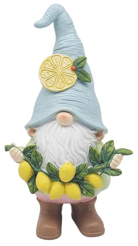 Lesser & Pavey Lemon Garden Gnome Figurines Statues For Home Decor | Ideal Ornaments Friendship Gifts For Women & Men | Lovely Table Centerpiece & Living Room Accessories