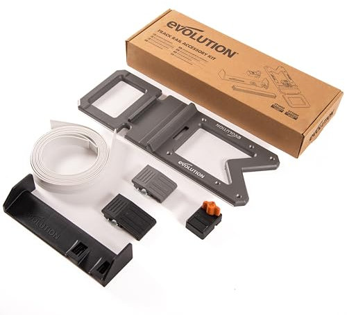 Evolution Power Tools Track Accessory Kit, Circular Saw Guide Rail Accessory Kit: 1 x Cable and Hose Guide, 1 x Track Square, 1 x Saw Stop, 2 x 1.4M Cutting Strips