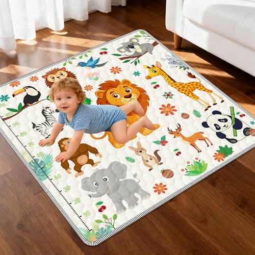 Alfombra Bebe Acolchada Plegable 127cm Antideslizante y Suave Lavable a Máquina Sin Olores Ideal para juegos y gateo Parque Infantil Bebe y Suelos