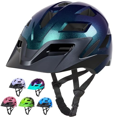 Kids Bike Helmet, EllaSeek Kids Helmet for Boys Girls Age 3-10, Adjustable Children Helmet 52-58cm Multi-Sport Protection for Cycling Skateboard Scooter Skating with Visor