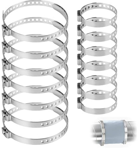 HORREX 14 stycken slangklämmor, 2 storlekar, slangklämma, spännområde 20–50 mm och 50–120 mm, rörklämma i rostfritt stål, slangklämma för poolslang, husgasrör, trädgårdsslang