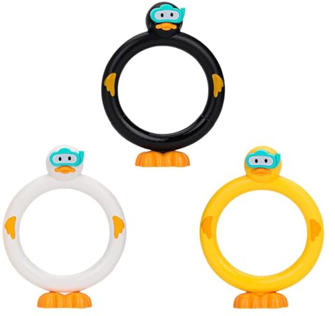 mophrati 3 Juguetes de Buceo para niños, Juguetes de Piscina Verano para aguantar la respiración bajo el Agua, Anillos Buceo Pato. , Anillos Pato