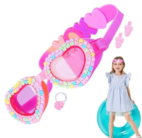 Gafas Natación Infantiles Antivaho Protección Ocular Pinzas Nasales + | Forma De Corazón Kit De Natación En Piscina Niños Y Niñas Entrenamiento De Natación Gafas Antivaho Sin Fugas