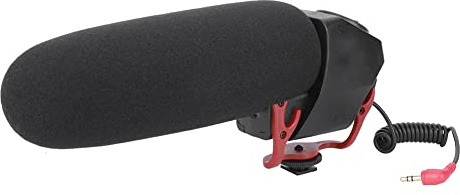 TIKATARER Riktningsintervjumikrofon, Videokameramikrofon 3,5 mm | Cardioid pickup, reducerar bakgrundsljud, 120H batteritid, realtidsövervakning, hörlursuttag, för utomhusinspelning