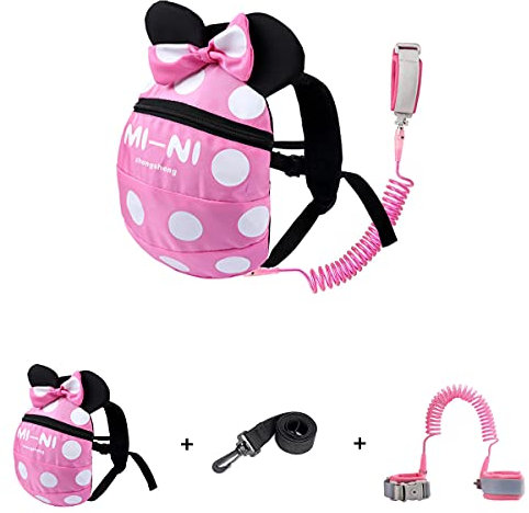 Kleinkind-Leinen-Rucksäcke mit Anti-Verlust-Handgelenk-Armband, für 1 bis 5 Jahre, Sicherheit für Kinder, Mädchen, Jungen