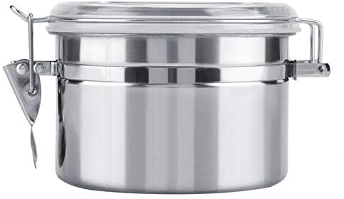 Tiiyee Coffee Container, Metal Container Vacuum Stainless Steel Sealed Storage Jar with Lid Airtight Fresh and Flavorful Counter for Sugar Tea Bean (Small)