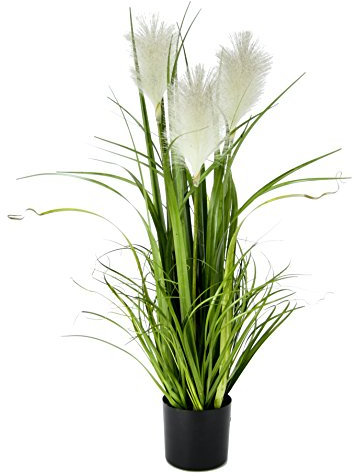 Kunstpflanze Pampas Gras im Topf Kunstgras Künstliches Federgras Seidenblumen Dekogras Dekopflanze Pflanzen Ziergras Pampasgras Kunstblume Grünpflanze Zimmerpflanze Gräser Grasbusch Blume, 80cm