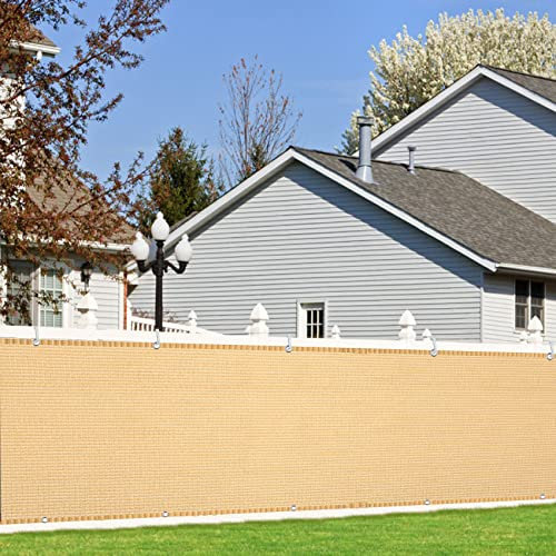 YANHONG Recinzione Copertura per Balcone Giardino 85x350cm(33x138inch) Recinzione Copertura Schermante per Balcone Privacy Resistente alle intemperie con Fascette e funi, Occhielli, Color Crema