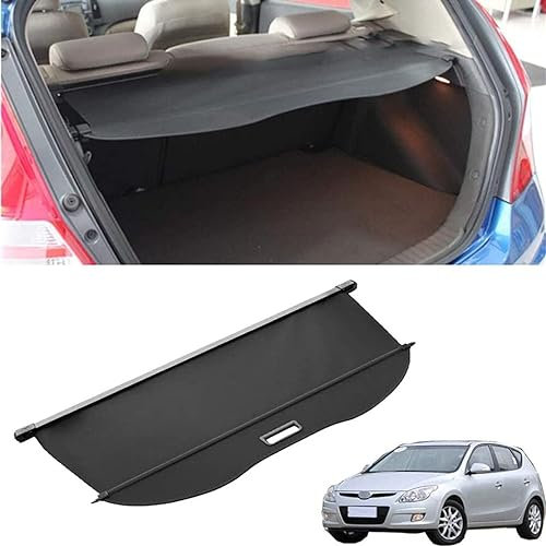 DAYKET Einziehbarer Auto Laderaumabdeckung Rollo für Hyundai i30 Hatchback 2009-2019, Ladungsverstauung Ordentliche Abdeckung Schutzvorhang