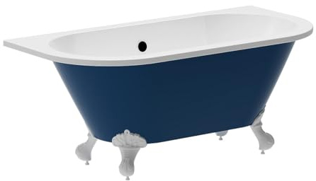 Vente-unique-Baño semi-exenta retro con patas de águila - Azul brillante - 154L - 150 x 74 x 61 cm - SPARUS