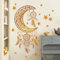 Runtoo Wandtattoo Traumfänger Gold Wandsticker Feder Mond Wandaufkleber Schlafzimmer Babyzimmer Wanddeko