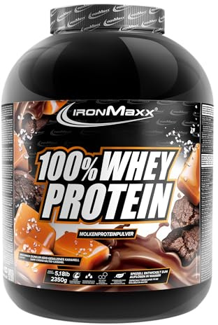 IronMaxx 100% Whey Protein Polvo - Dark Cookie Salted Caramel 2350g Dosis | Proteína de suero de leche reducida en azúcar y soluble en agua | Disponible en muchos sabores diferentes