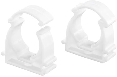 20 PCS White Plastic Water Pipe Clamps,Snap-On Single Tube Clips (25mm Inner Diameter)