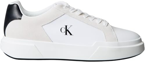 Calvin Klein Uomo Sneakers con Suola Preformata Chunky Laceup Suola Spessa, Bianco (Bright White/Black), 43