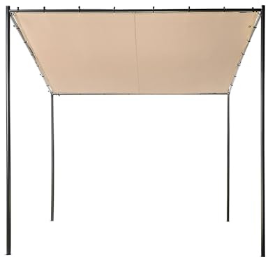 Cenador de Metal Gris Pardo 282 x 294 cm poliéster pérgola pabellón Sombra Vimino