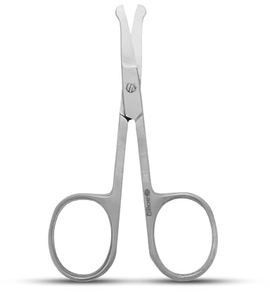 Nail Scissors Curved Cuticle Sharp Multipurpose Beauty & Grooming Shears for Eyebrows, Eyelashes, Toenails, Manicure, Pedicure, Nose, Trimming Cuticles Women & Men (Chrome - Round Tip)