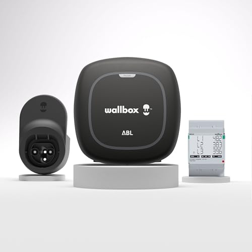 Wallbox ABL Pulsar Company Car Kit (cargador de vehículo eléctrico, medidor de potencia y cable de acoplamiento) 11 kW, 5 m, T2, negro, compatible con Alexa y Google Home