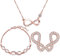 Yumilok Roségold 925 Sterling Silber Zirkonia Unendlichkeit Zeichen Charm Armband Halskette Ohrstecker Schmuck Set Armkette Kette Ohrringe Set für Damen Mädchen
